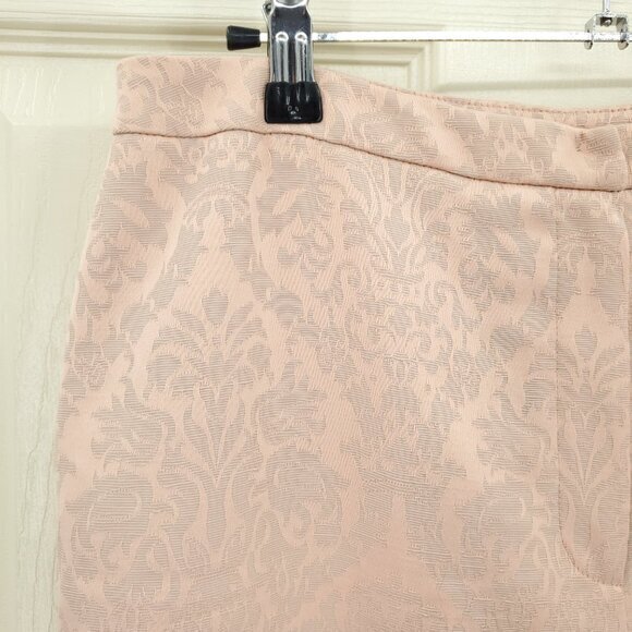 Talbots Damask Print Straight Leg Textured Patterned Dress Pants 8 Peach - Picture 6 of 16